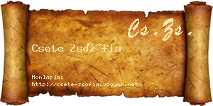 Csete Zsófia névjegykártya
